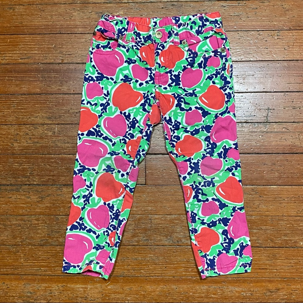 Lilly Pulitzer Girls 4 Apple Pattern Pants